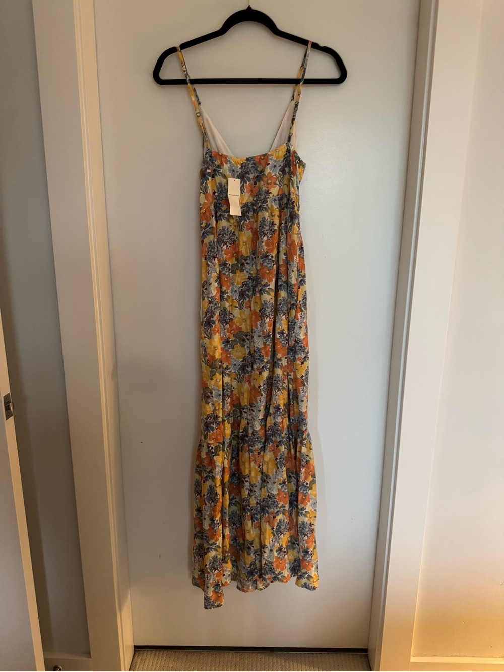 NWT Abercrombie & Fitch Yellow Floral Cutout Maxi Dress US SM - Picture 11 of 15